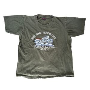 Worlds highest Motorable road khardung LA Ladakh India 18380ft embroidered bike